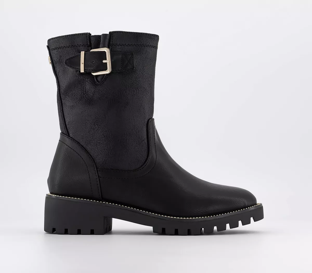 OFFICE Abel Buckle Biker Boots Black