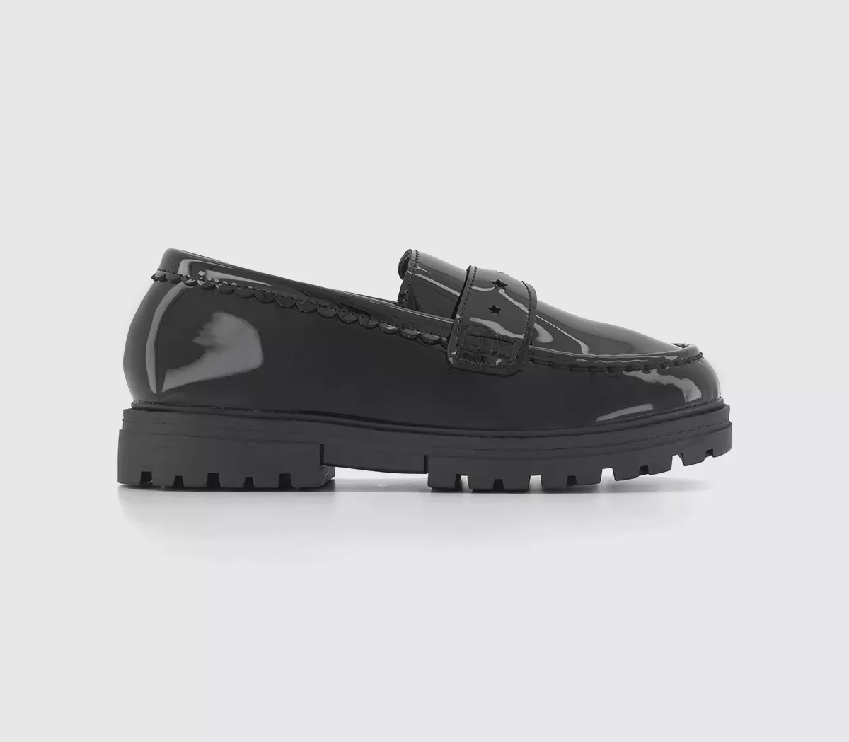 OFFICE Kids Garcella Junior Loafers Black Patent