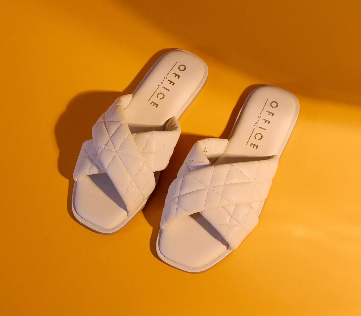 OFFICE Squeeze Squishy Cross Overs Sandals  Off White