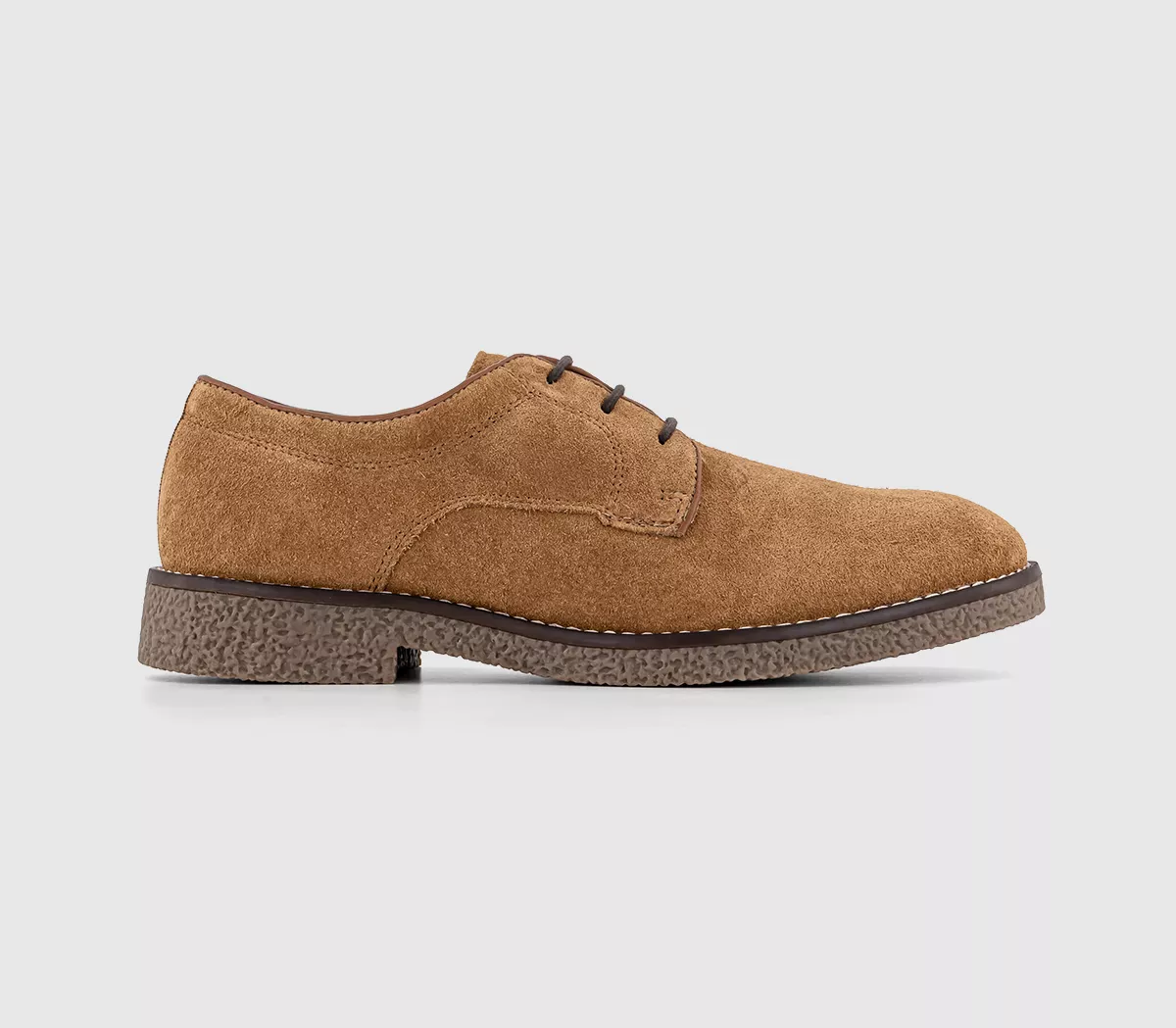 OFFICE Croft Crepe Look Derby Shoes Tan Suede