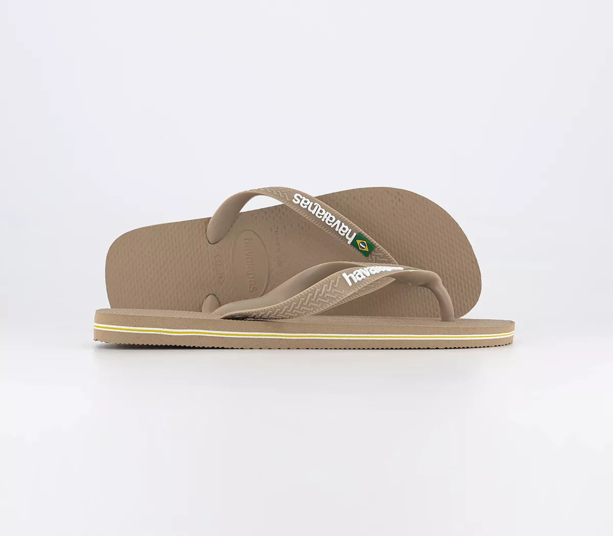 Havaianas Brasil Logo Flip Flops  Rose Gold