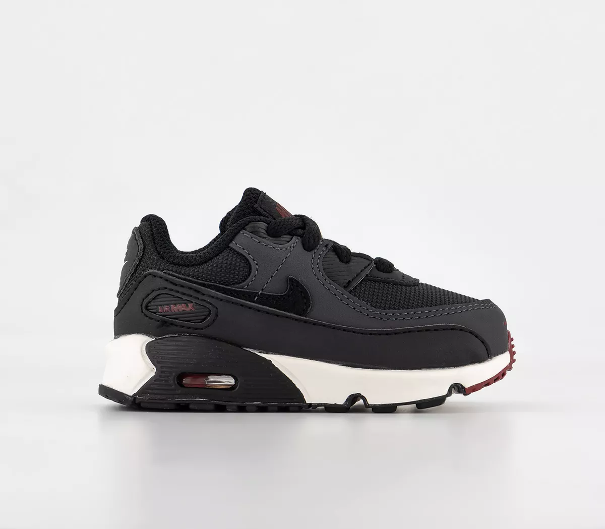 Nike Air Max 90 Infant Trainers Anthracite Black Team Red Summit White