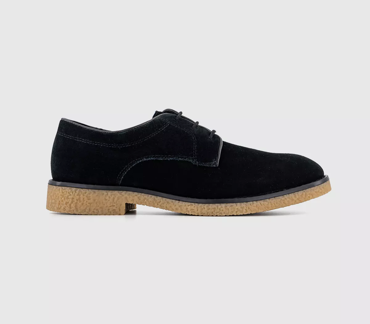 OFFICE Croft Crepe Look Derby Shoes Black Suede