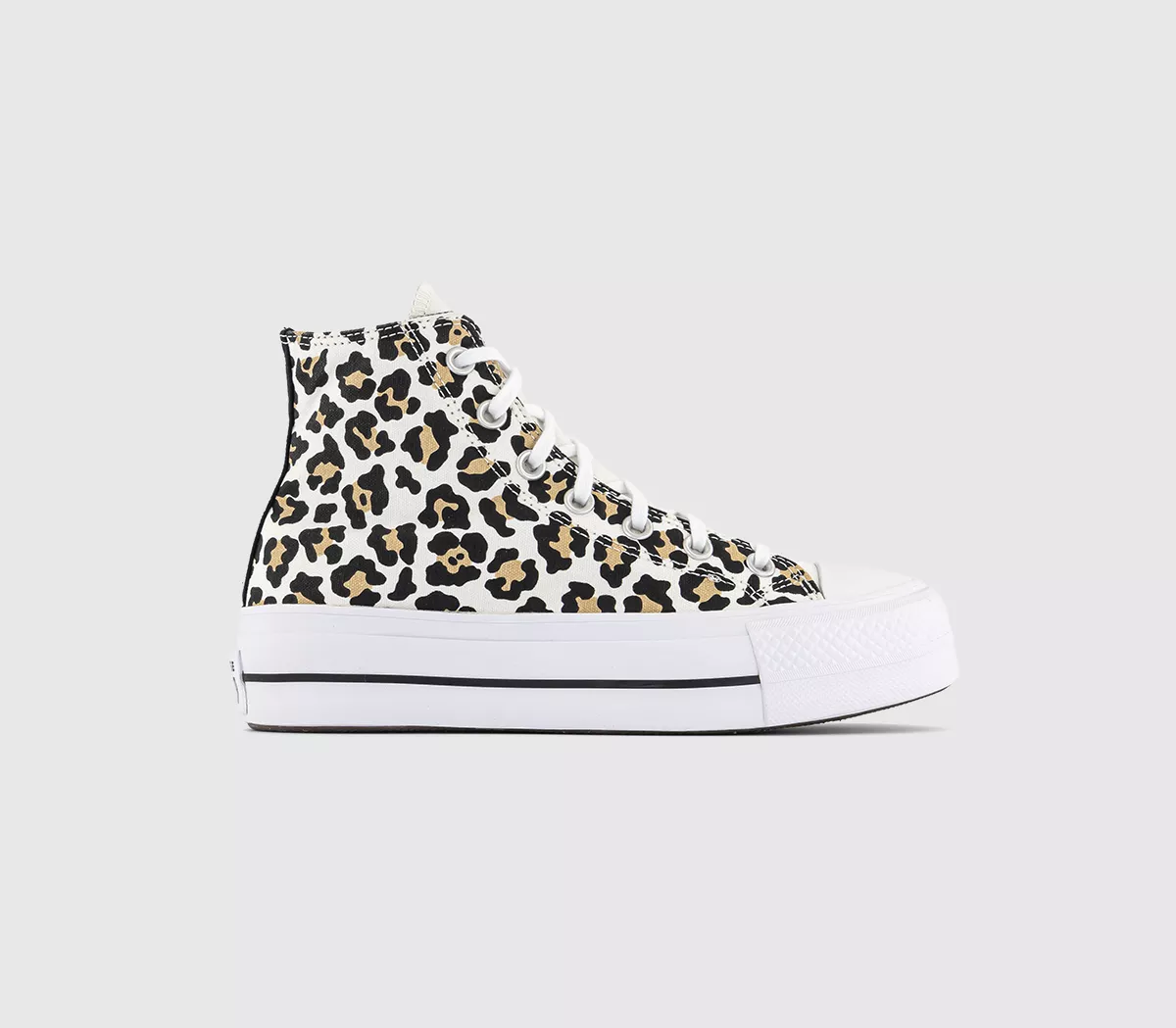 Converse All Star Lift Hi Platform Trainers  White Black Epic Dune Leopard