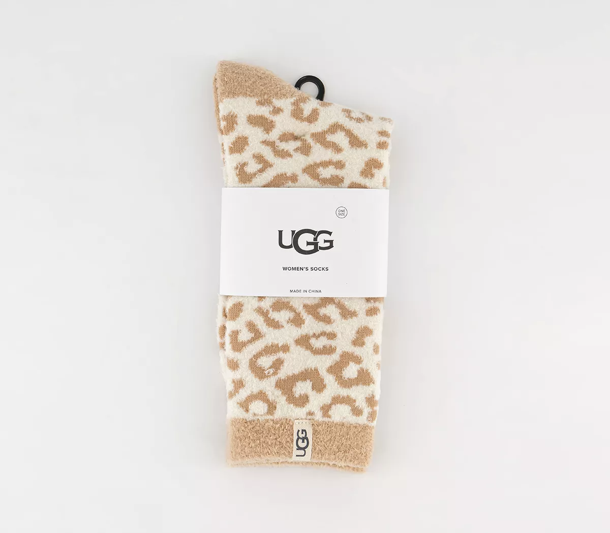 UGG Leslie Graphic Crew Socks Natural Leopard