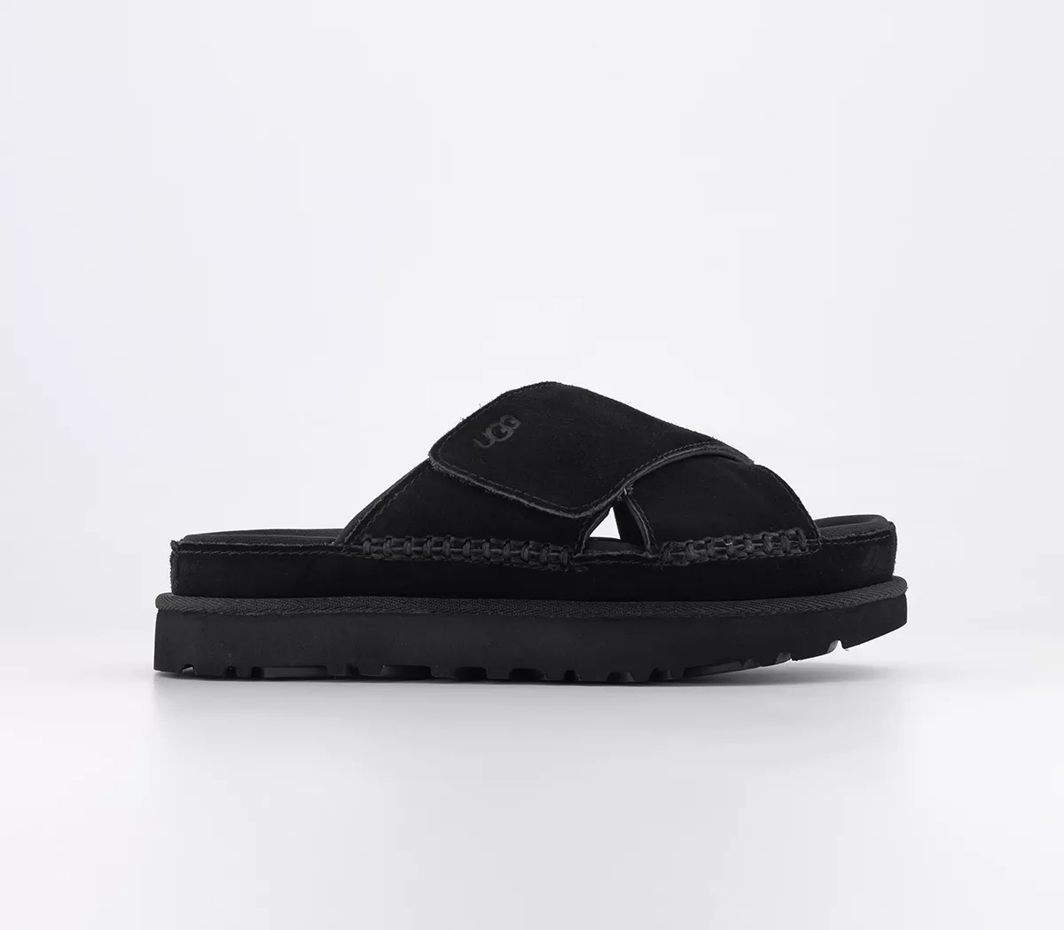 UGG Goldenstar Cross Slides Black