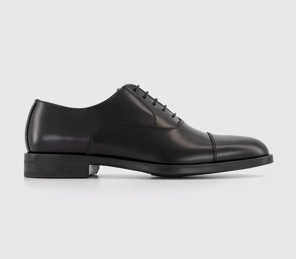 Poste Paddington Oxford Toecap Shoes Black Leather