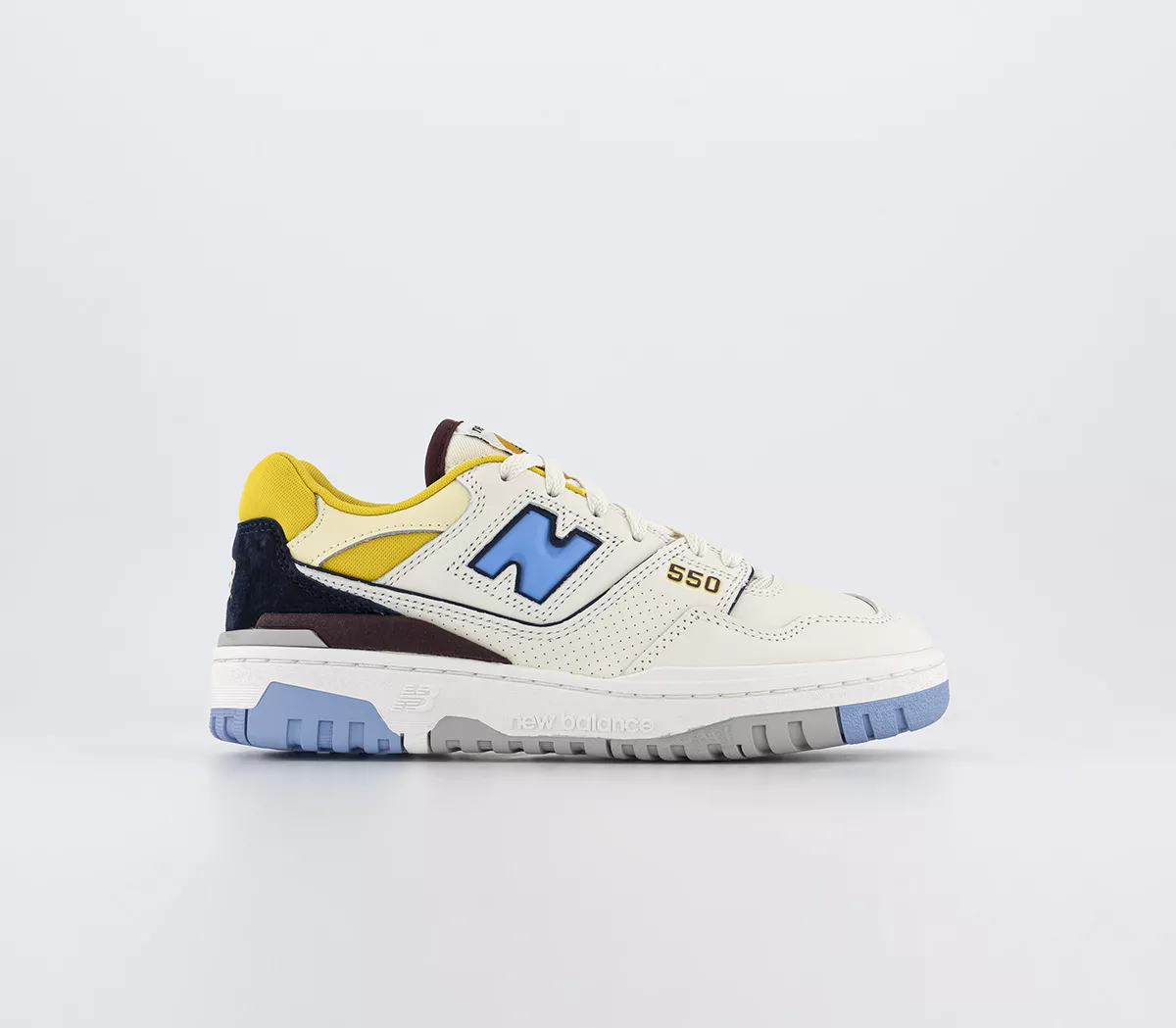 New Balance BB550 Trainers Blue Yellow Burgundy