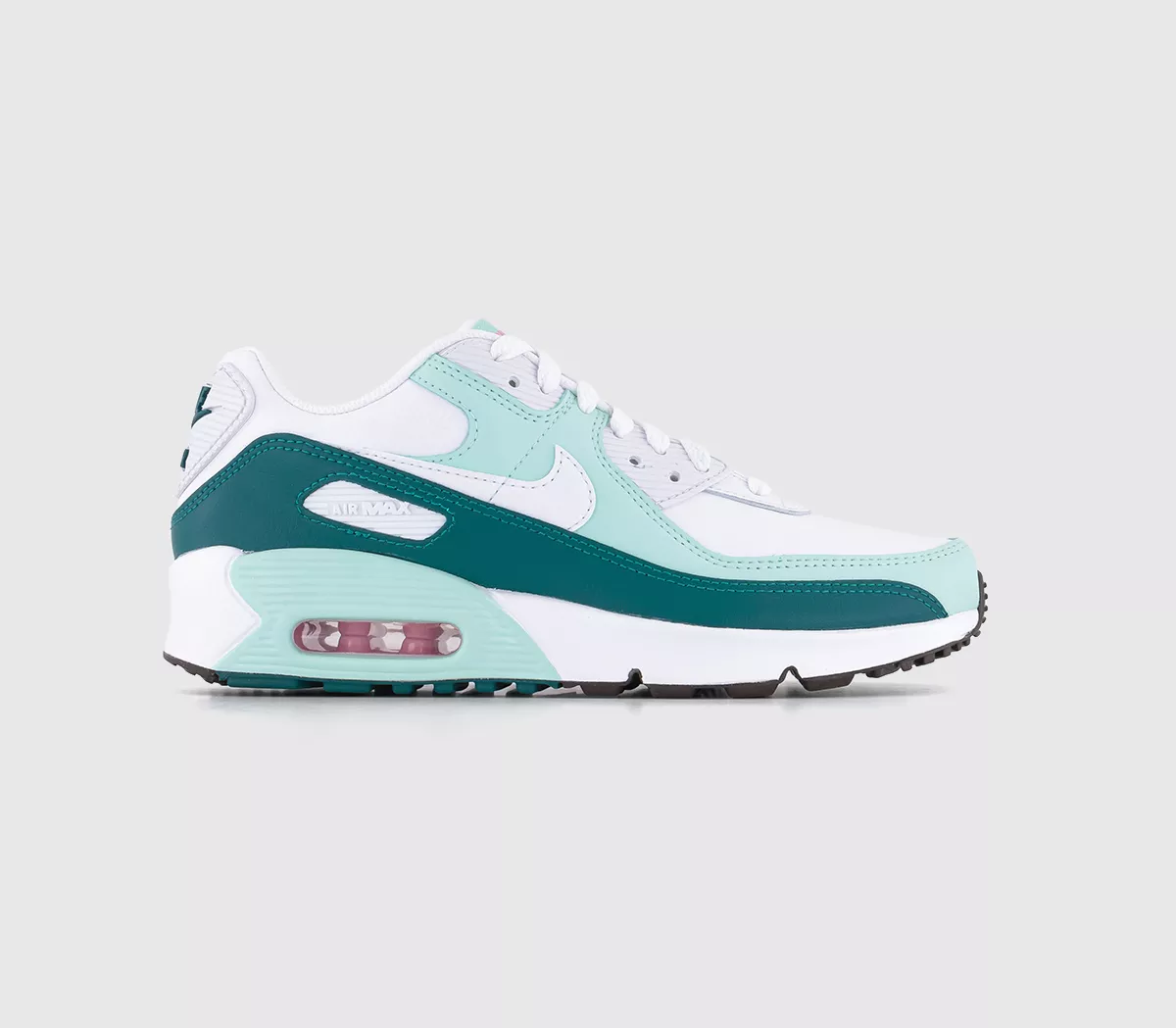 Nike Air Max 90 Junior Trainers White White Jade Ice Geode Teal