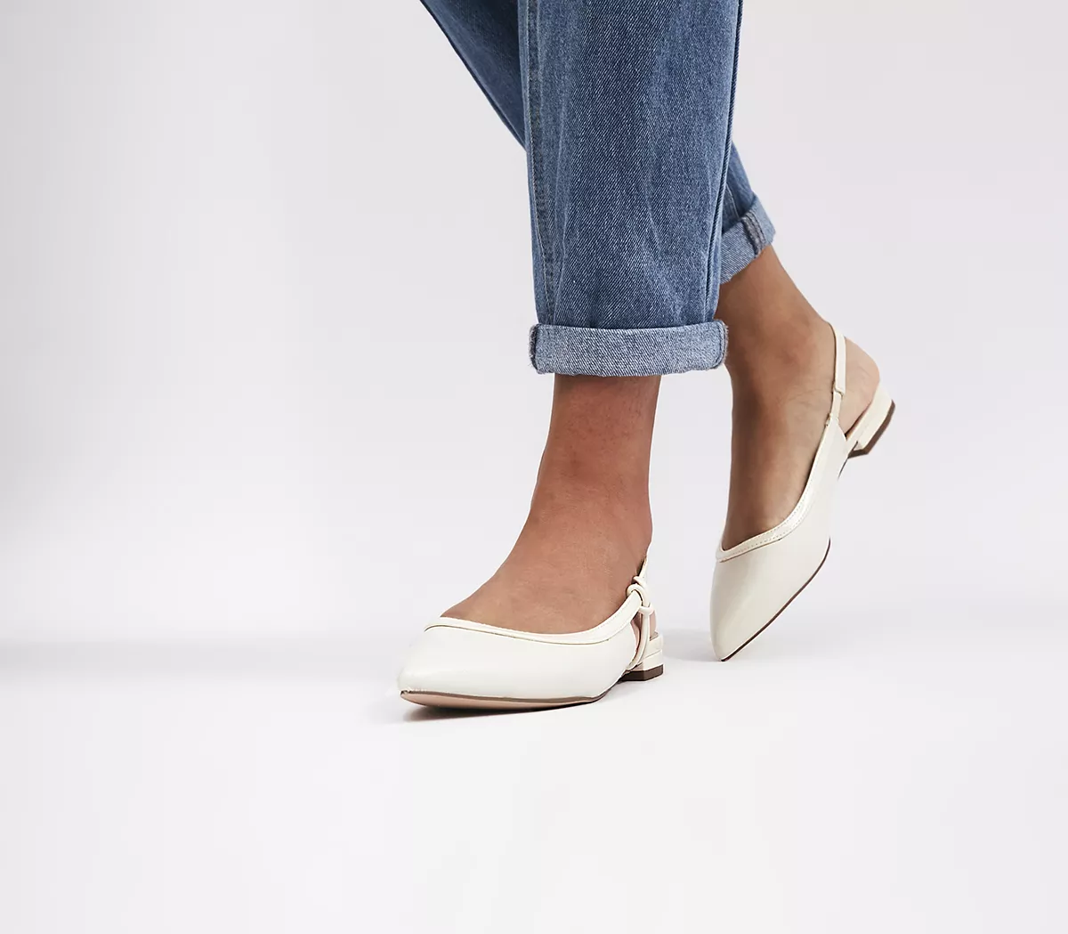 OFFICE Focussing Slingback Ballet Flats White