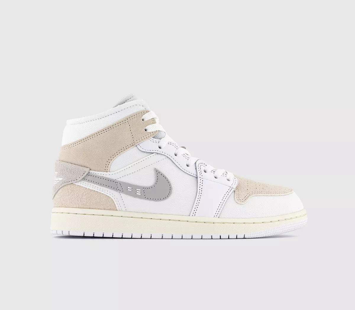 Jordan Air Jordan 1 Mid Trainers White Light Orewood Brown Tech Grey