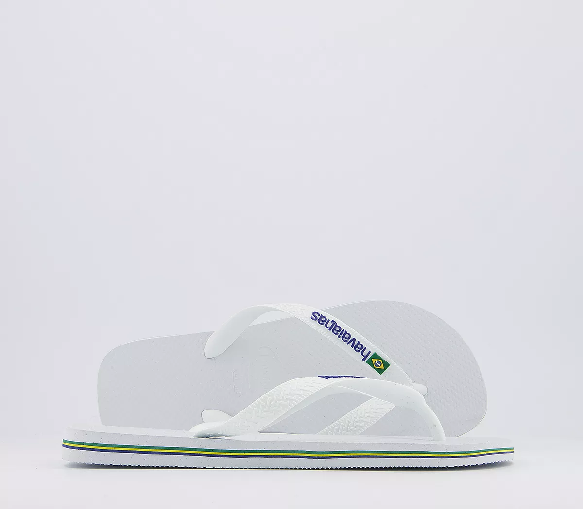 Havaianas Brasil Logo Flip Flops M White