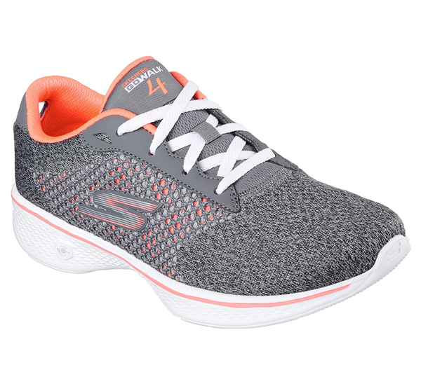 Skechers Women GOwalk 4 - Exceed Charcoal/Coral