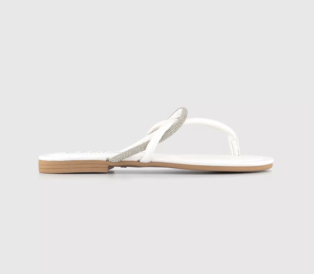 OFFICE So Cute Occasion Toe Thong Sandals White Leather
