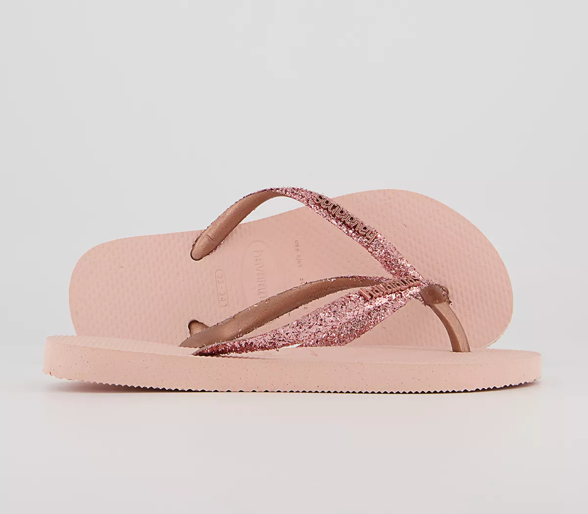 Havaianas Slim Fashion Kids Flip Flops Glitter Rose Golden Blush