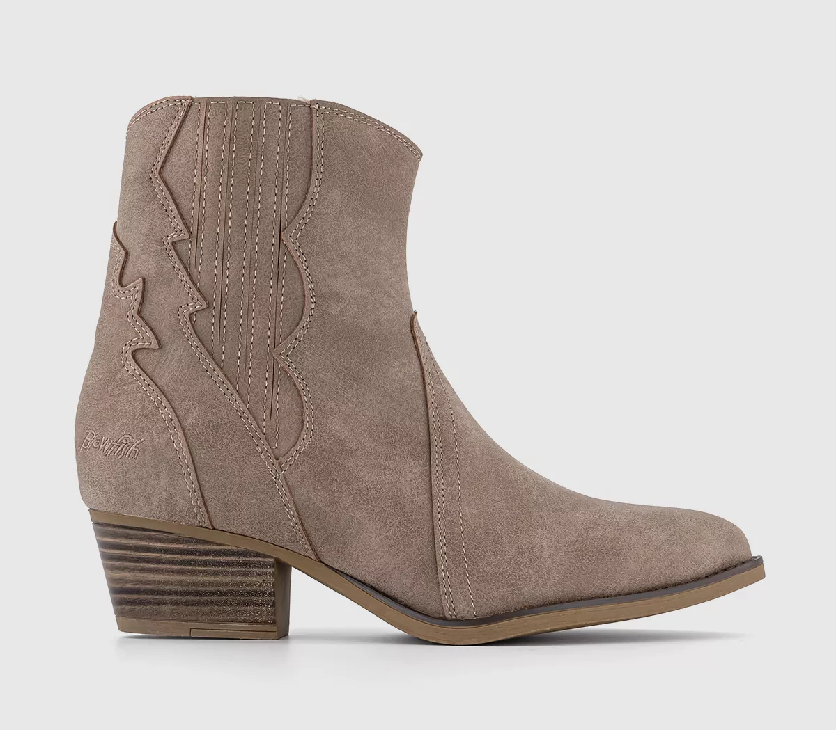 Blowfish Malibu Spangle Western Boots Taupe Vegan