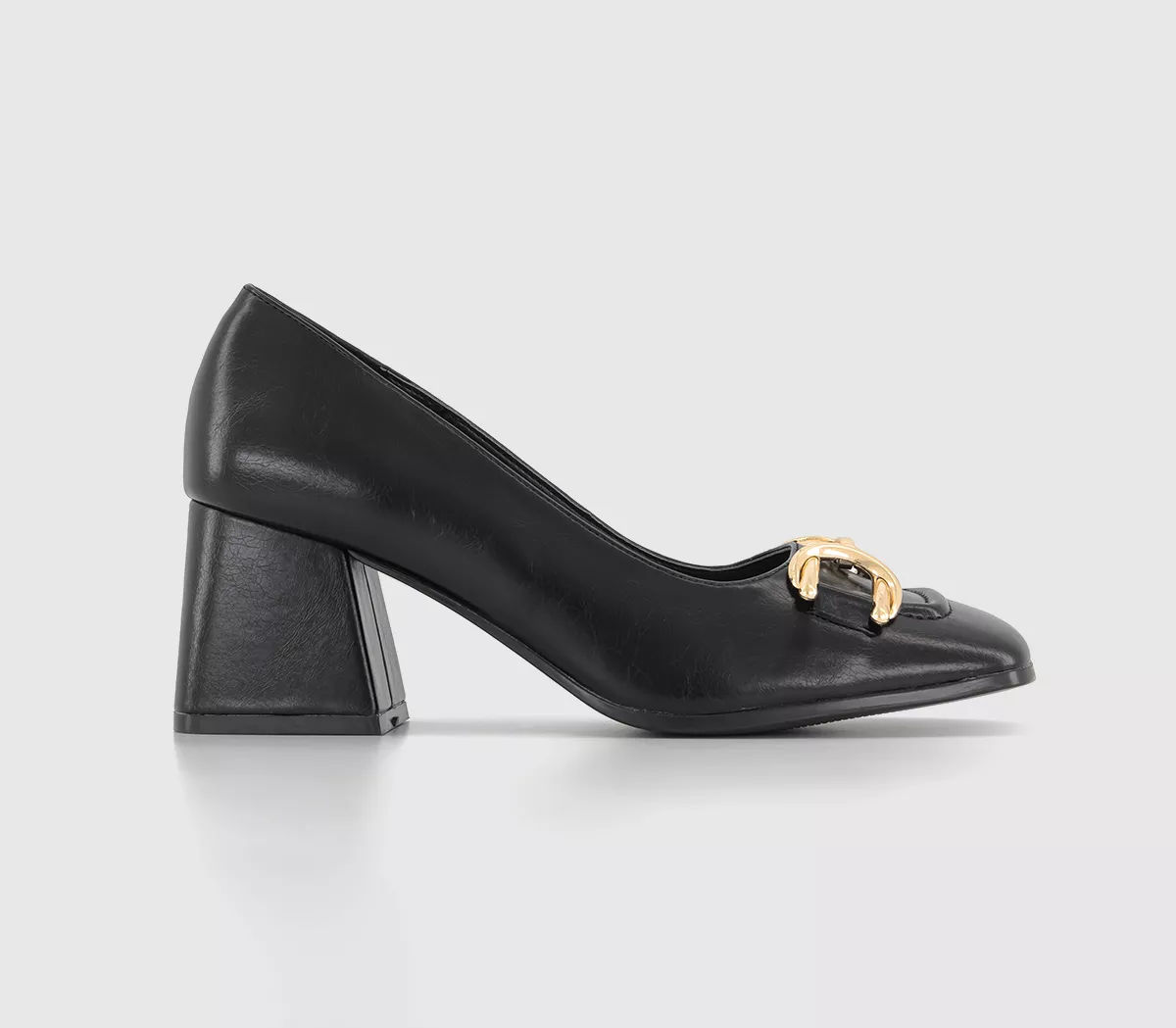 OFFICE Mercer Square Toe Trim Court Heels Black