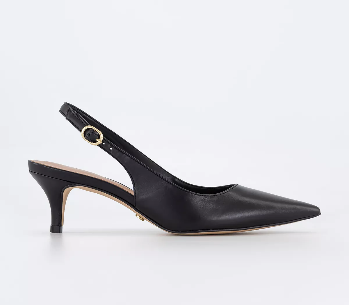 OFFICE Mimi Kitten Heel Courts Black Leather