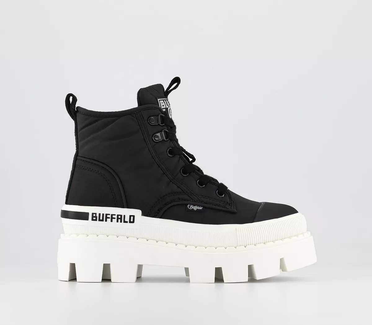 Buffalo Raven Hi Sneaker Boots  Black White
