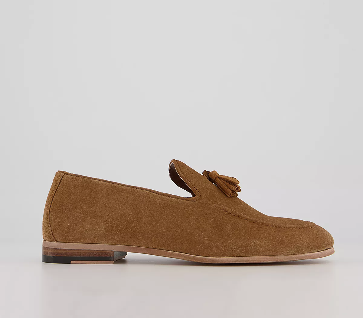 Walk London Terry Tassel Loafers Carrot Tan Suede