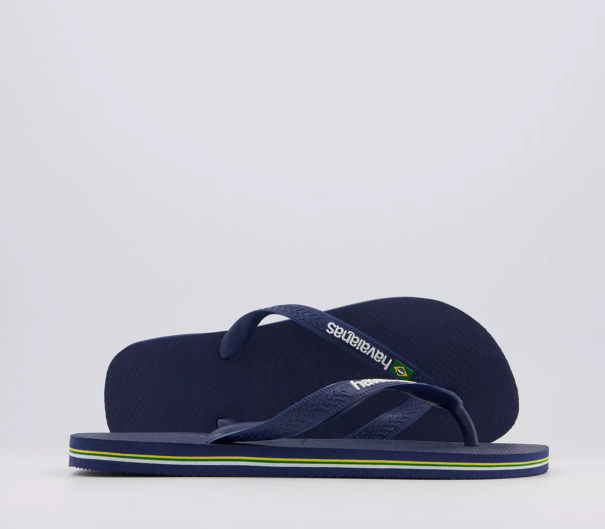 Havaianas Brasil Logo Flip Flops Navy