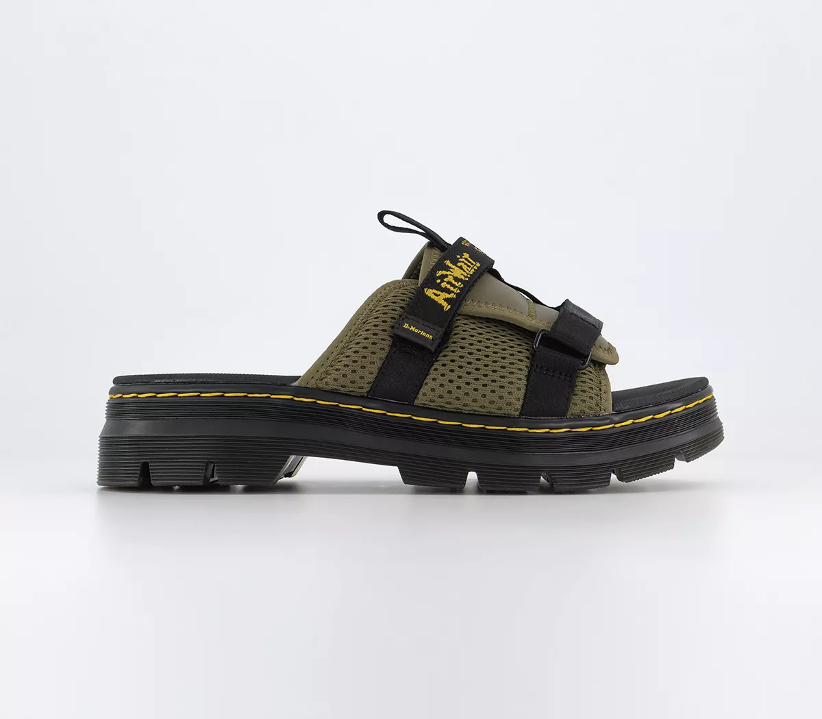 Dr. Martens Ayce Sandals Dms Olive Milled Coated Leather