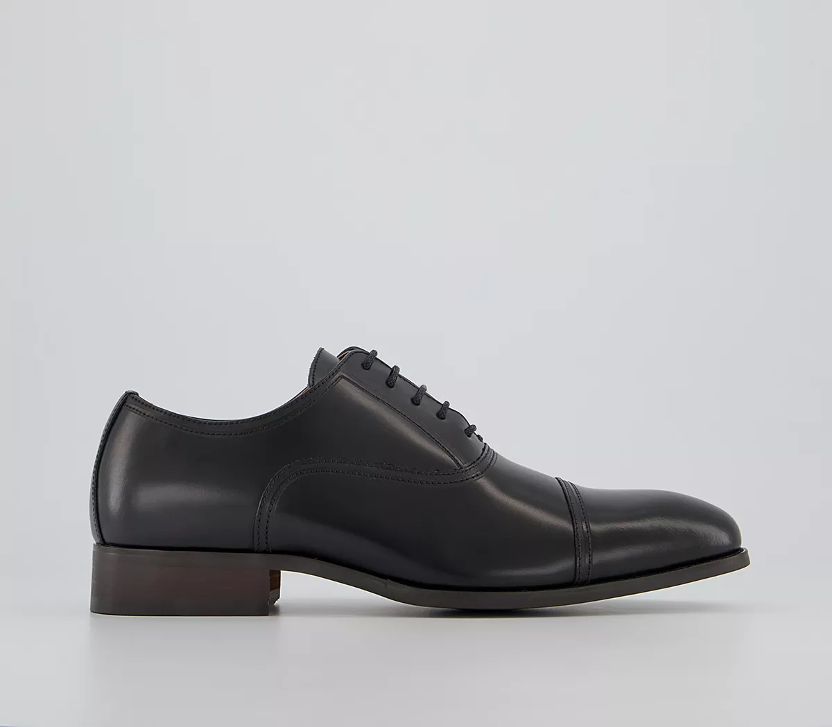 OFFICE Maresco High Shine Toe Cap Oxford Shoes Black Leather