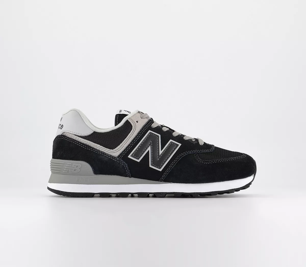 New Balance 574 Trainers  Black Grey White Green Leaf