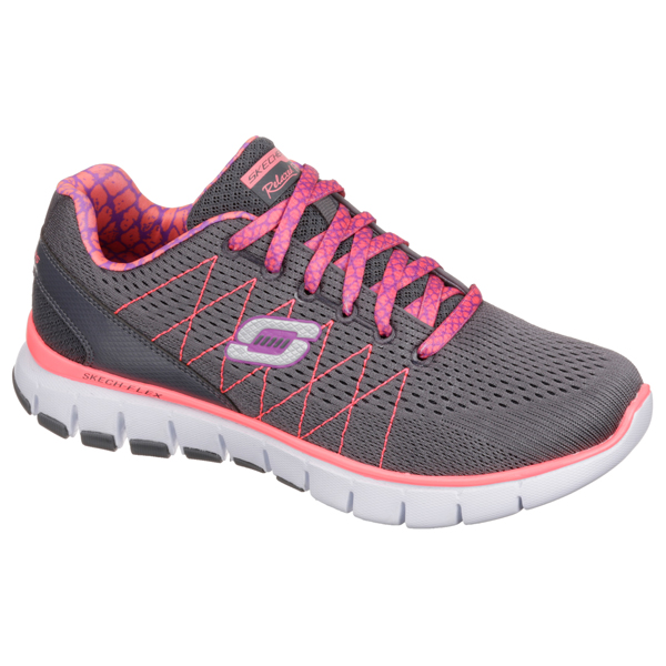 Skechers Women Relaxed Fit: Skech-Flex Charcoal/Coral