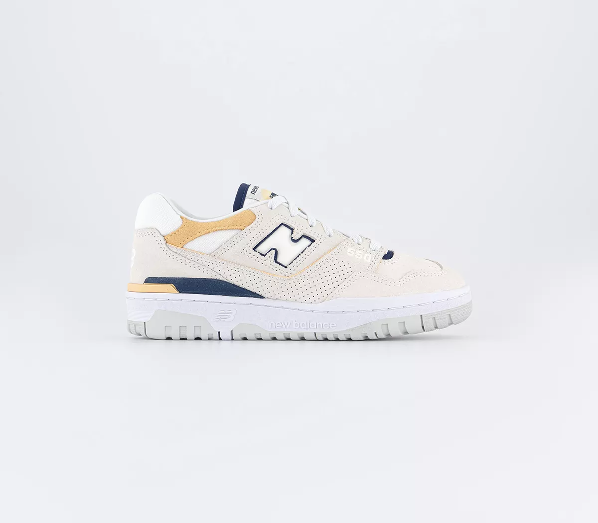 New Balance BB550 Trainers Sea Salt Yellow Grey Navy White