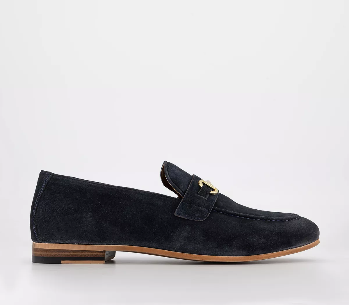 Walk London Terry Trim Loafers Navy Suede