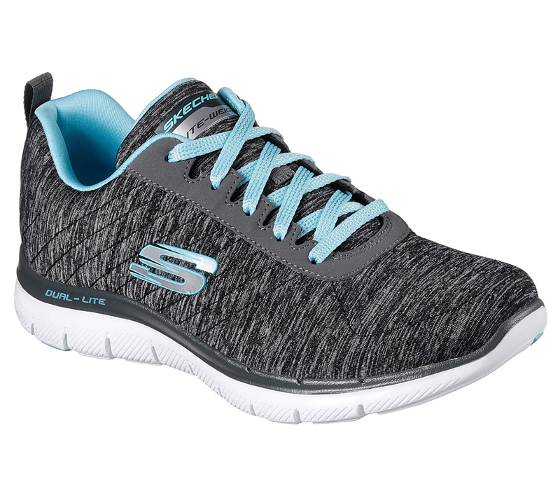 Skechers Women Flex Appeal 2.0 Black/Light Blue