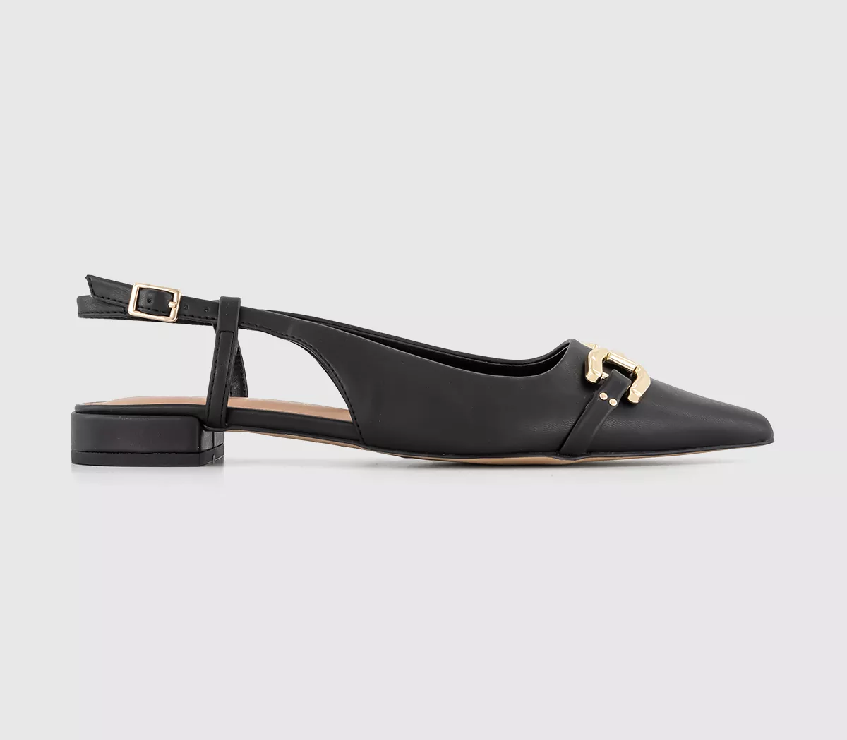 OFFICE Fruity Pointed Trim Sling Backs Black