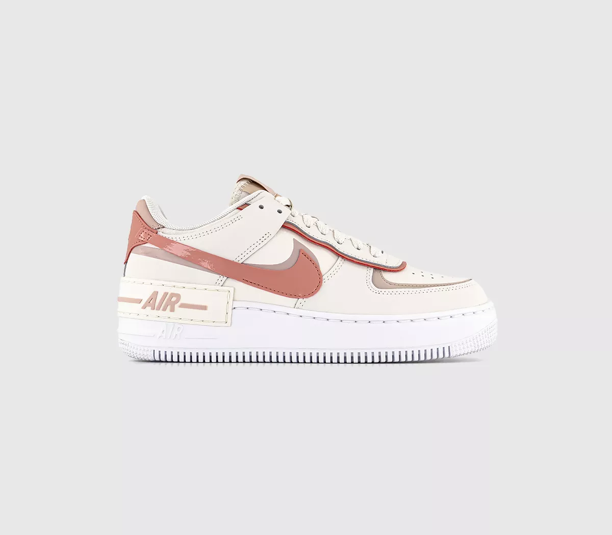 Nike Air Force 1 Shadow Trainers Phantom Red Stardust Pink Oxford White