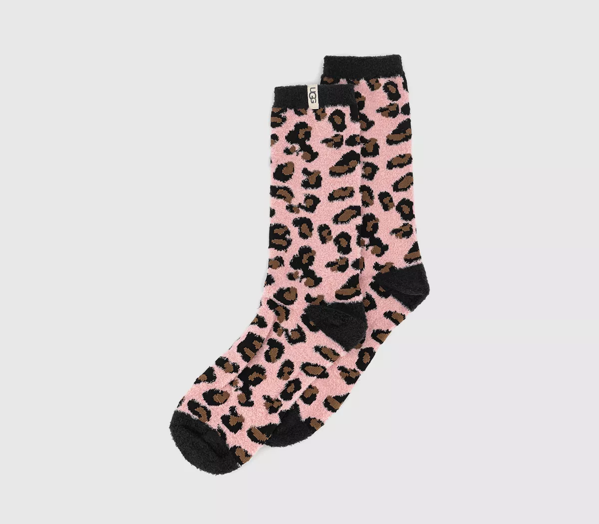 UGG Leslie Graphic Crew Socks Soft Kiss Leopard