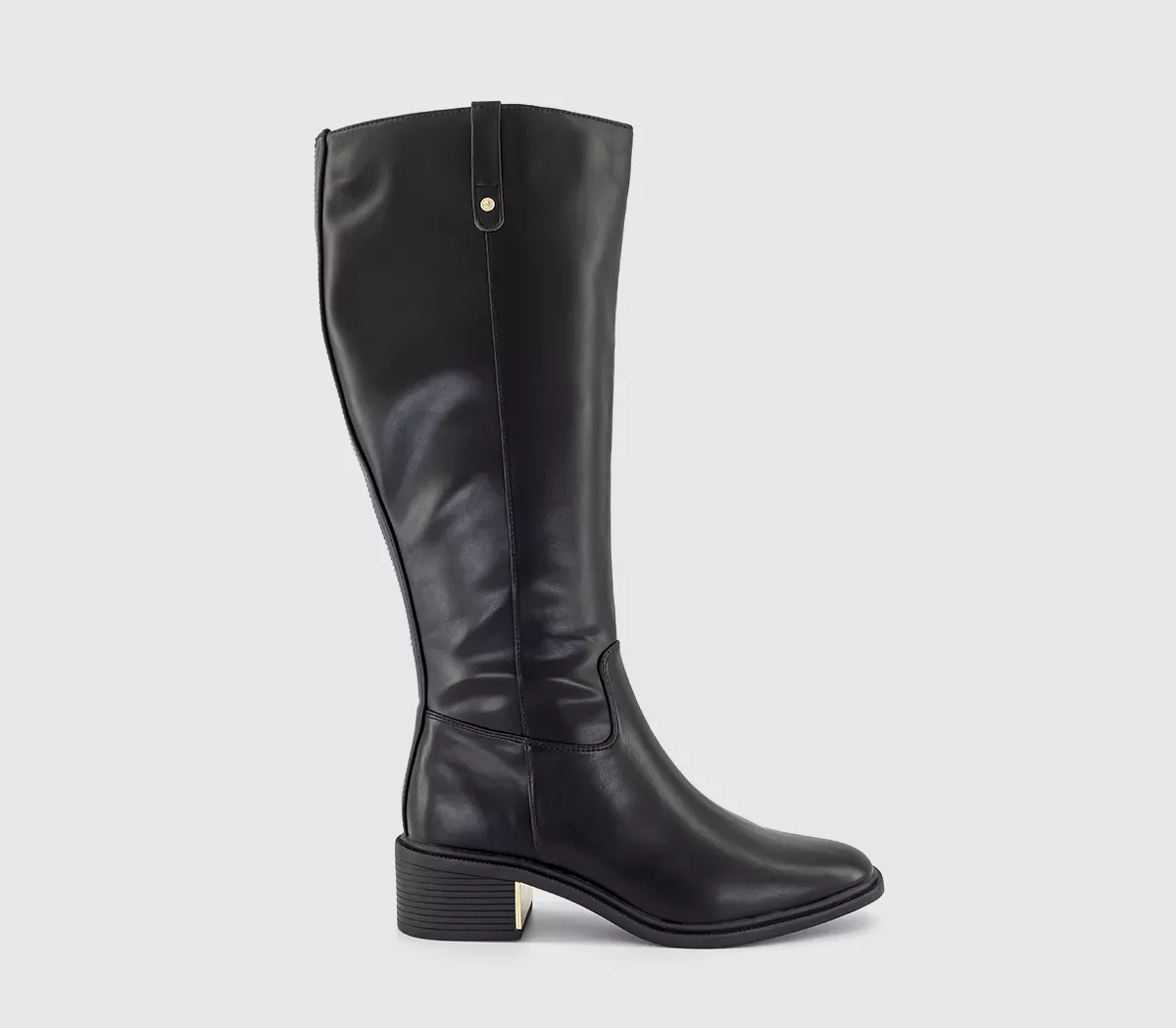 OFFICE Karmen Gold Hardware Riding Boots Black