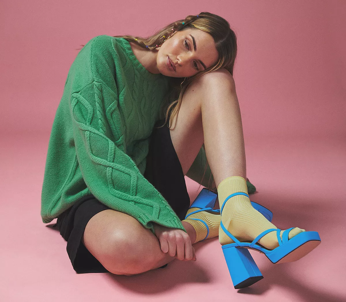 OFFICE Hetty Strappy Platform Heeled Sandals Blue