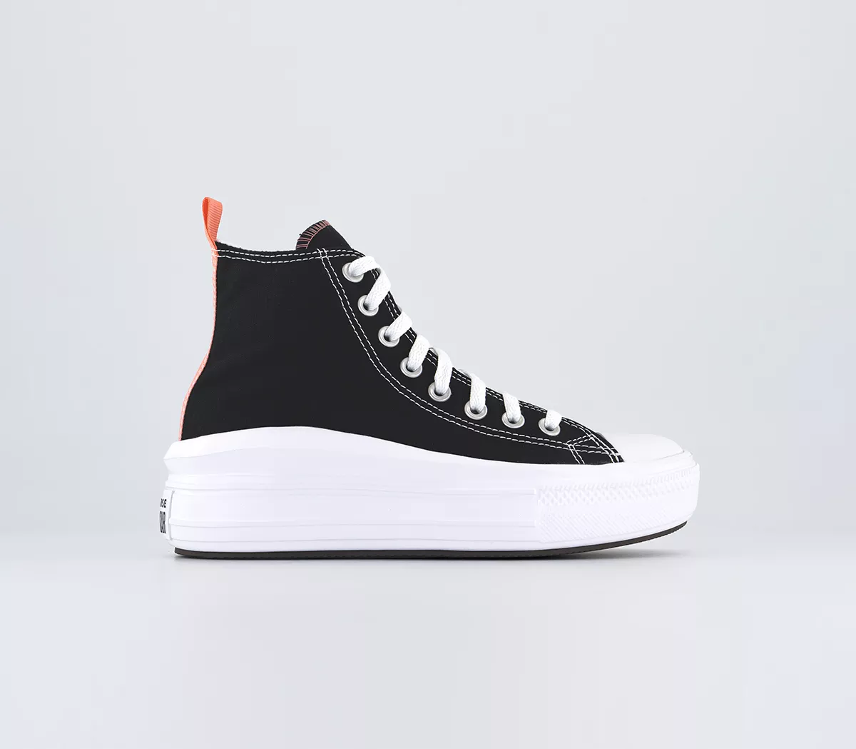 Converse All Star Move Jnr Platform Trainers Black Pink Salt White