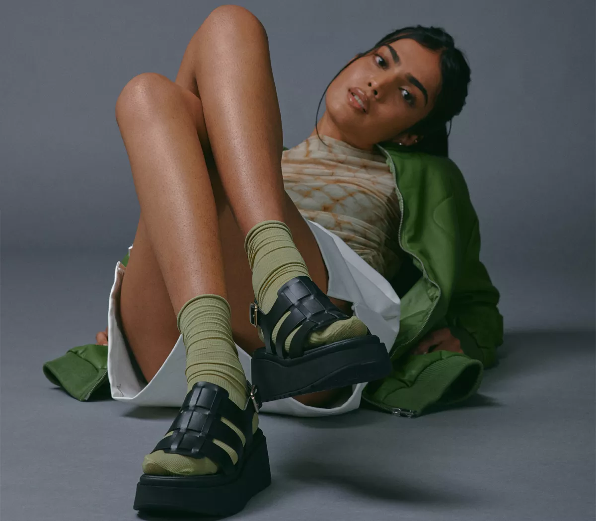 OFFICE Melba Wedge Caged Sandals Black Leather