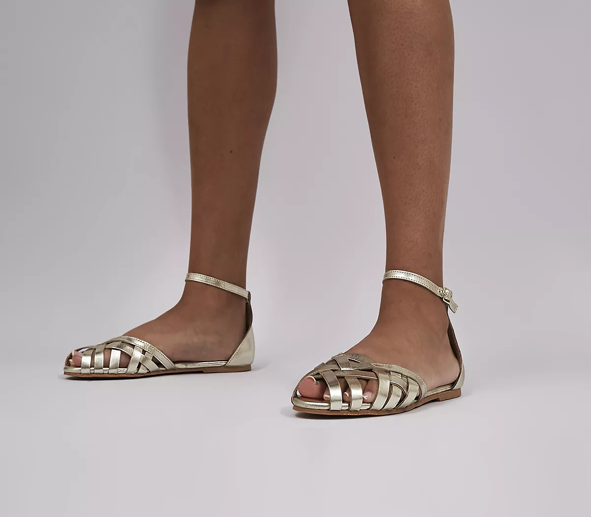 OFFICE Fresco Two Part Huaraches Gold Leather