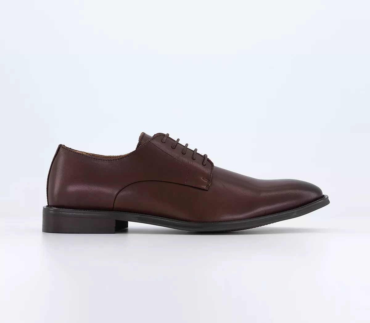 OFFICE Midland Plain Toe Derby Shoes  Brown Leather