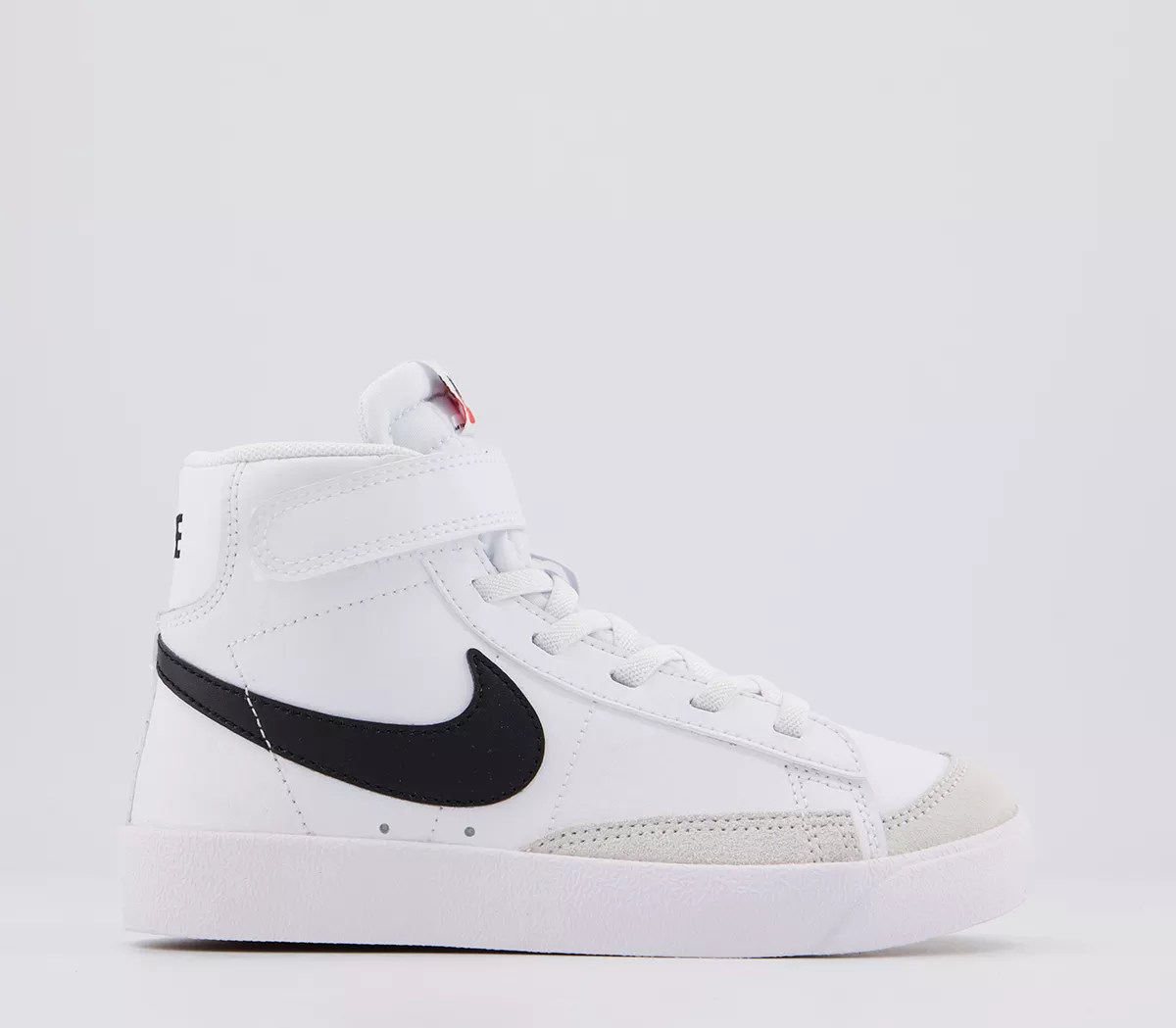 Nike Blazer Mid '77 Kids Trainers White Black Total Orange
