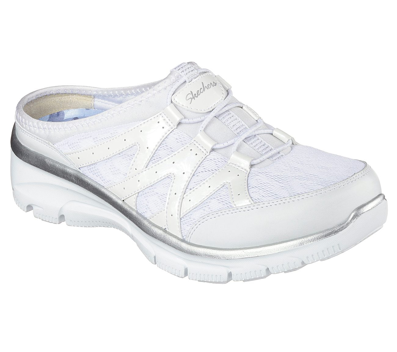 Skechers Women Relaxed Fit: Easy Going - Repute White/Sliver
