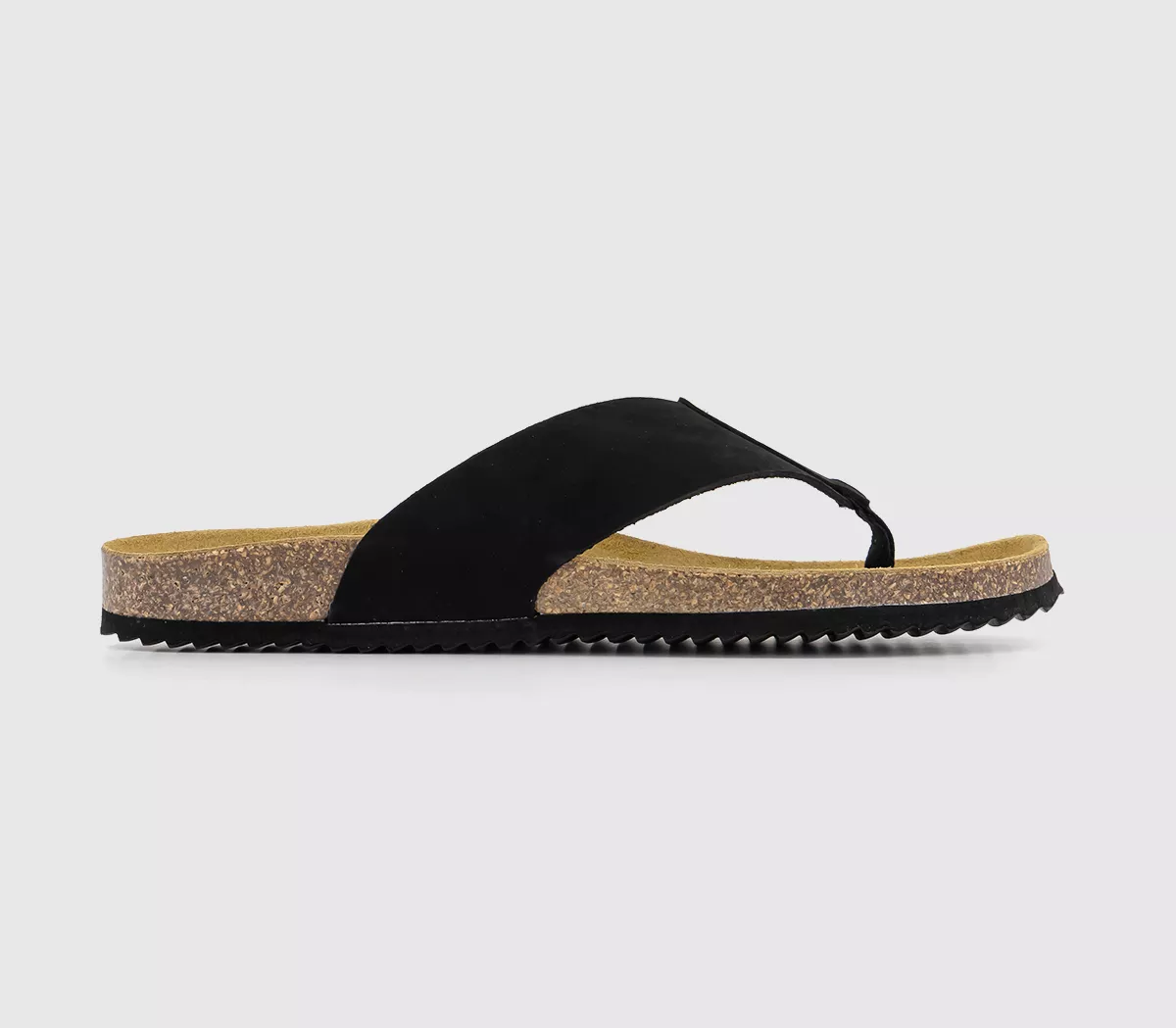 OFFICE Darwin 2 Toe Thong Sandals  Black Nubuck