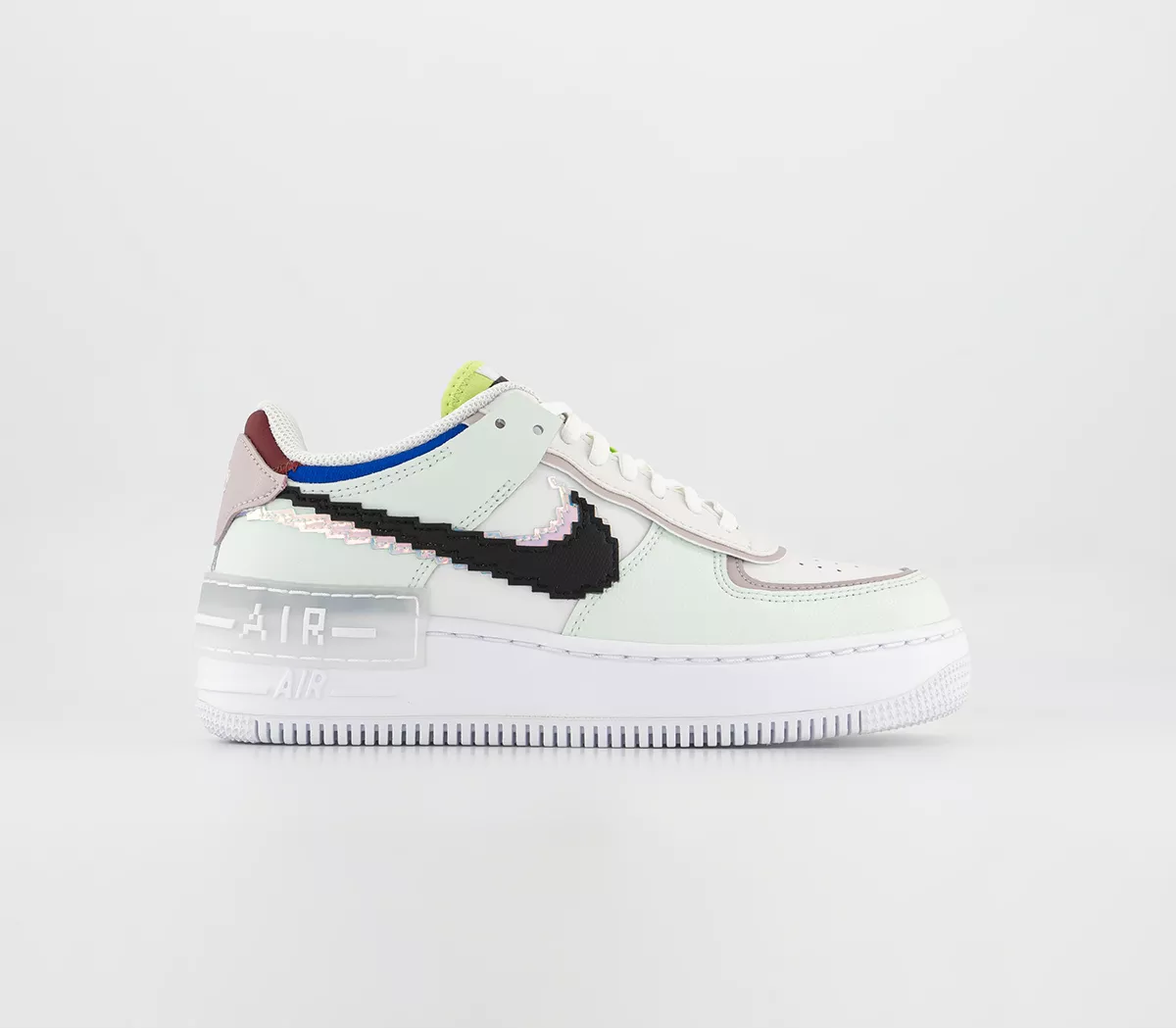 Nike Air Force 1 Shadow Trainers  Barely Green Black White Platinum Violet