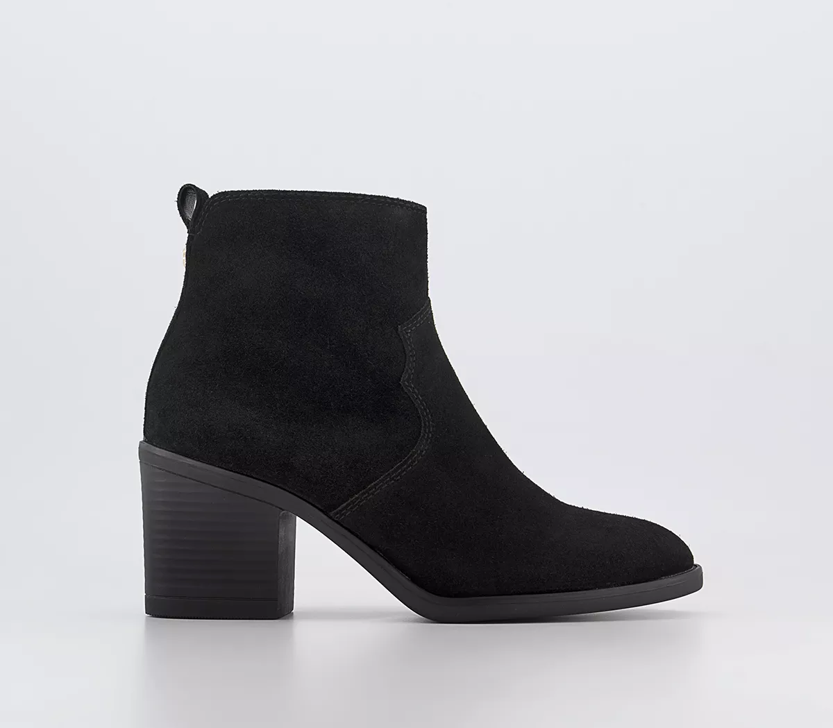 OFFICE Authentic Easy Western Ankle Boots Black Suede