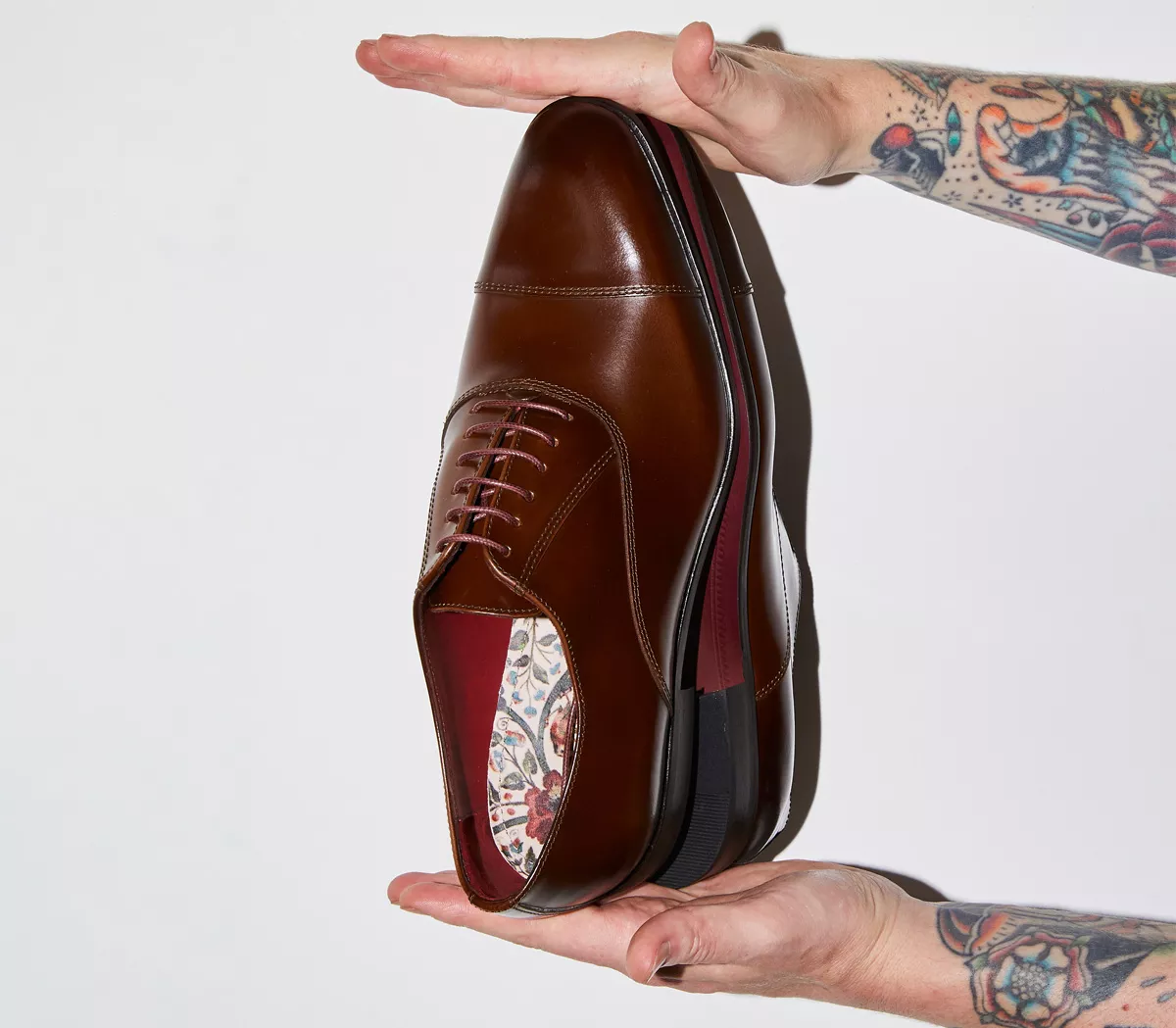 Poste Penrife Oxford Toecap Shoes Tan Leather