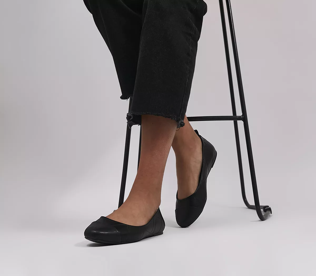 OFFICE Foley Qulited Ballet Flats Black