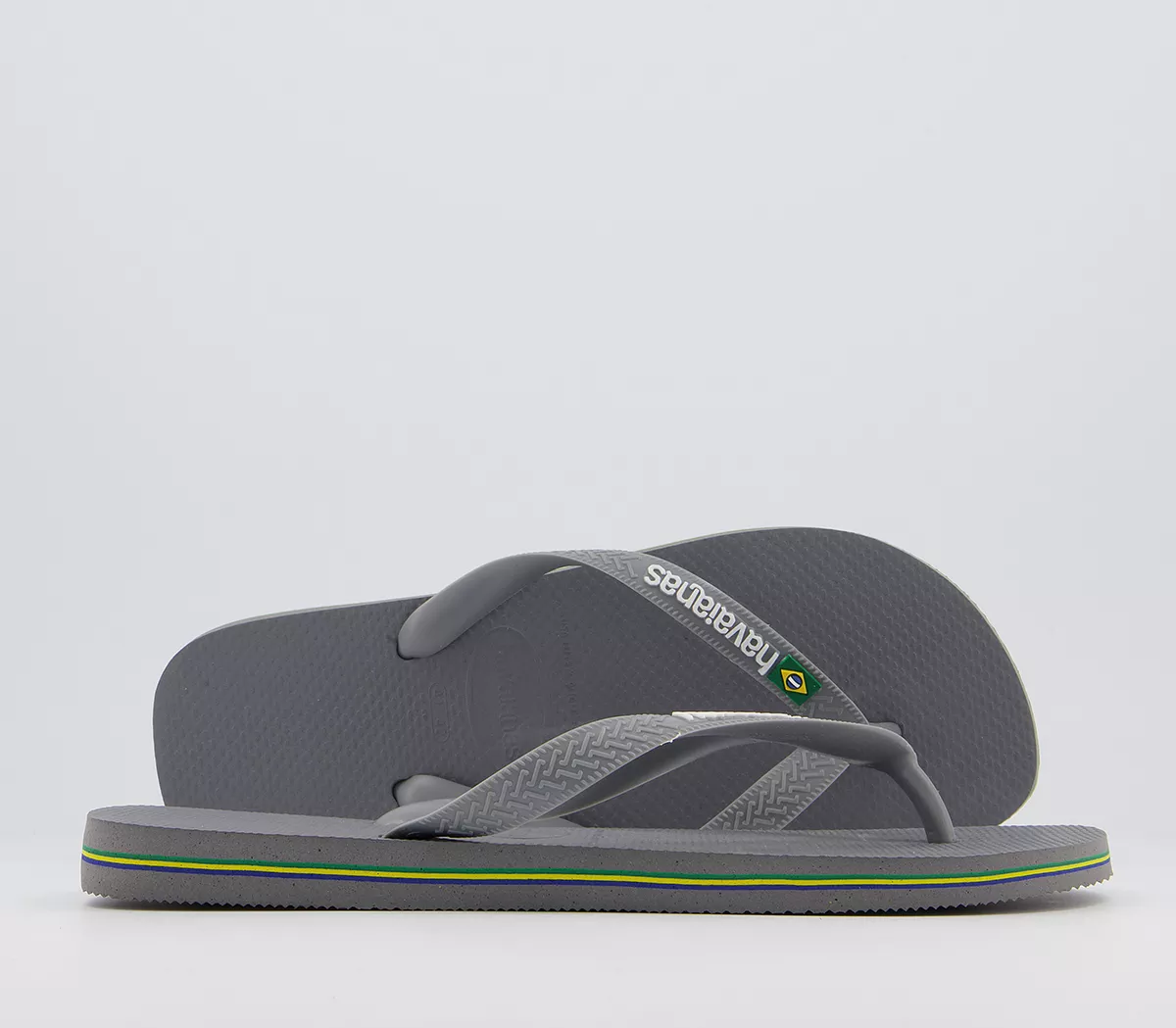Havaianas Brasil Logo Flip Flops Steel Grey Steel Grey