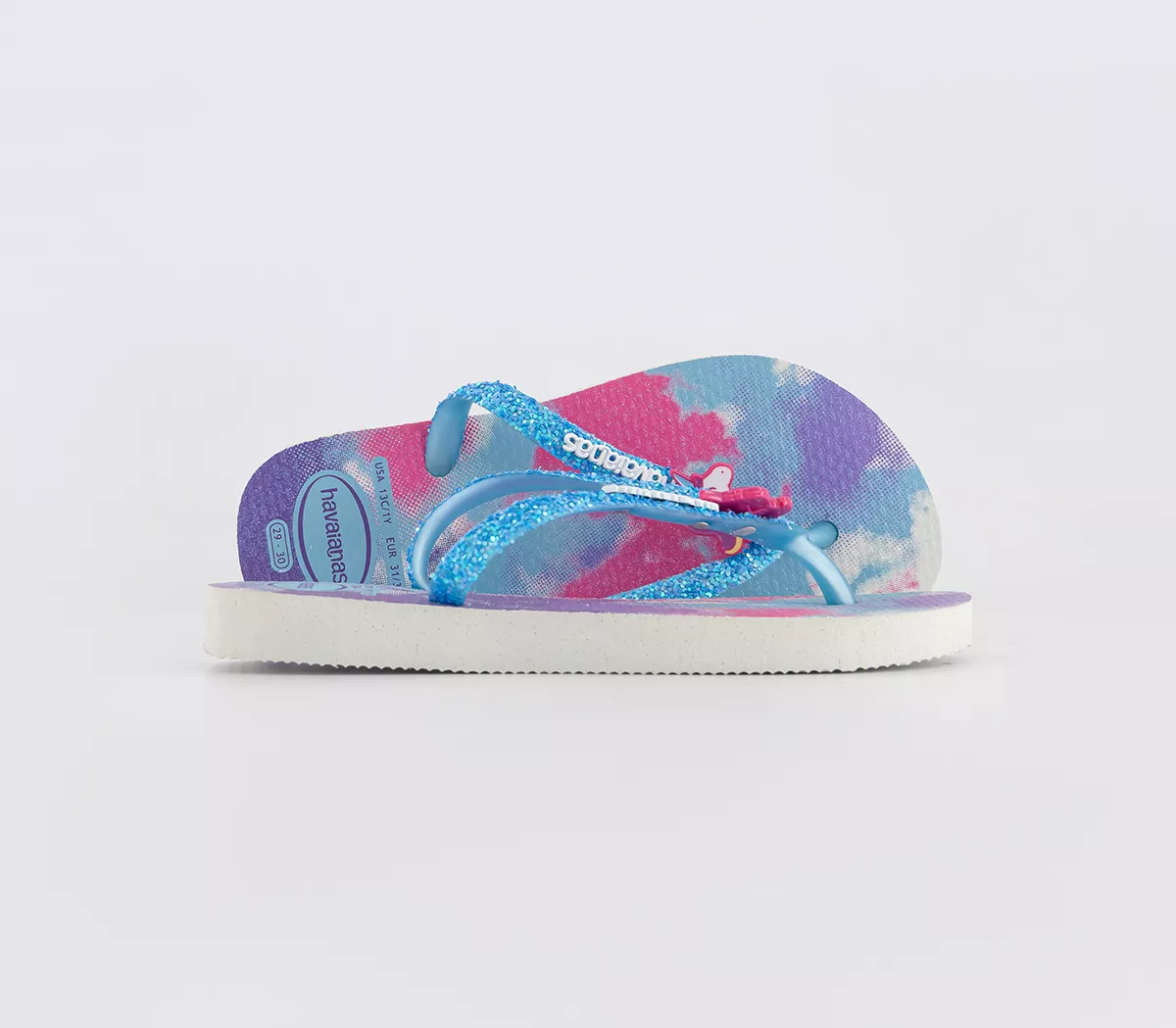 Havaianas Havs Kids Slim Glitter Trendy White Blue Water
